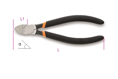1080d - alicate de corte diagonal raso com punhos com revestimento duplo em pvc 