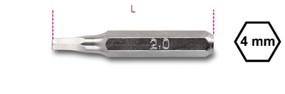 1256pe - bit macho hexagonal longo 4mm 
