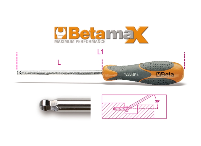 1293bp - chave macho hexagonal abaulada com punho betamax 