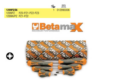 1299pz/s6 - jogo de chave pozidriv betamax 