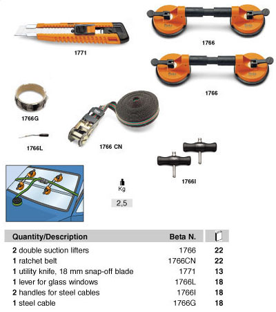 1369/a8 - kit de ferramentas para vidros 