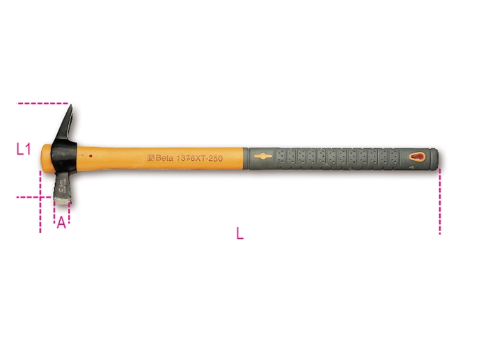 1376xt - martelo de orelhas magnetizadas com cabo de plástico 