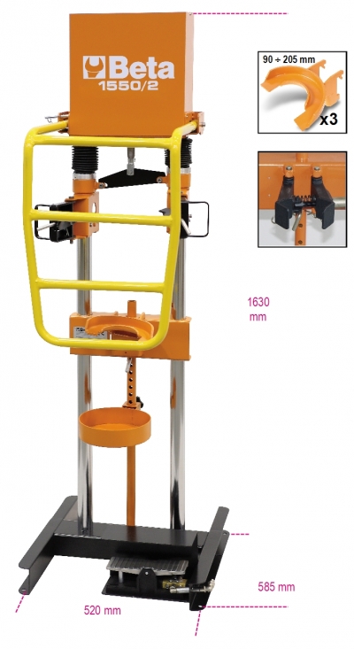 1550/2 - compressor pneumático para macpherson e equivalente, molas de amortecedores 