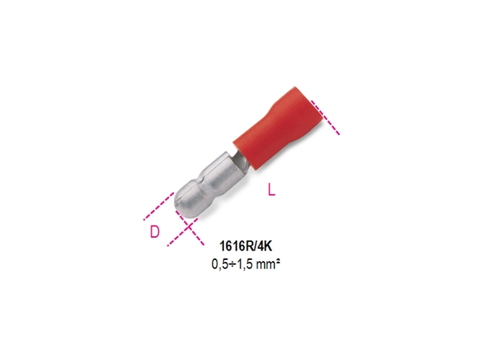 1616 - terminais cilindricos macho (pacotes com 100 unidades) 