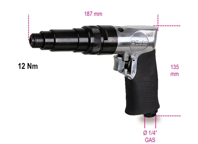1935e - parafusadeira pneumática reversível tipo pistola 1/4 