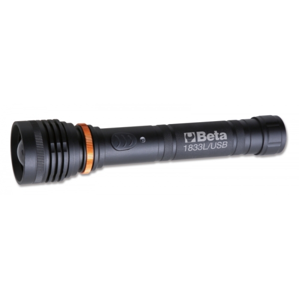 1833L/USB Lanterna LED de elevada luminosidade, em alumínio anodizado resistente, até 1200 lúmens