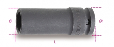 720ls - soquete de impacto longo quadra 1/2, serie estreita 