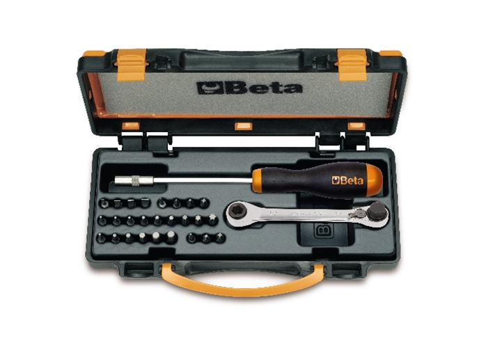 861/c26 - jogo chaves e bits diversos 1/4" em estojo 