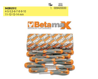 942bx/s12 - jogo de chave canhão sextavado curta com cabo especial betamax 