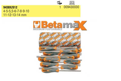 943bx/s12 - jogo de chave canhão sextavado com cabo especial betamax 