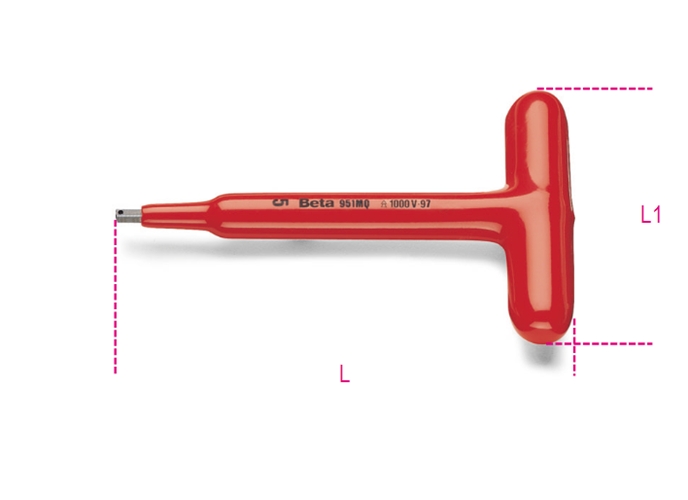 951mq - chave macho hexagonal com cabo t isolado 1.000v 
