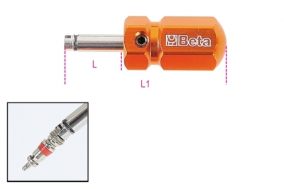 986/48 - chave de fendas para válvulas de pneu modelo curto 